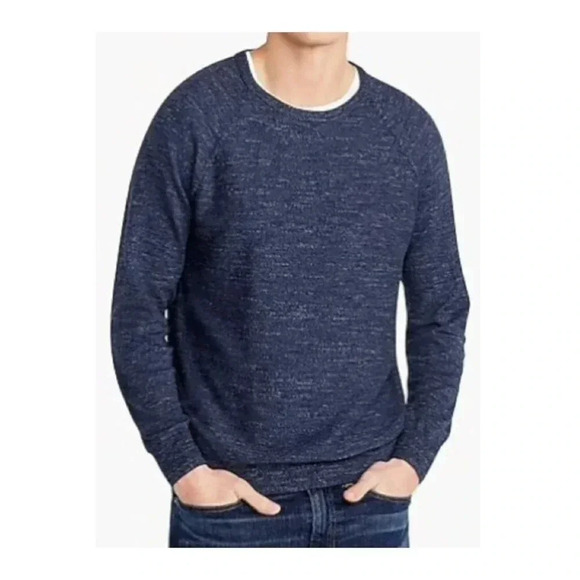 J. CREW Rugged Cotton Sweater Size XL Speckled Blue - Picture 1 of 9